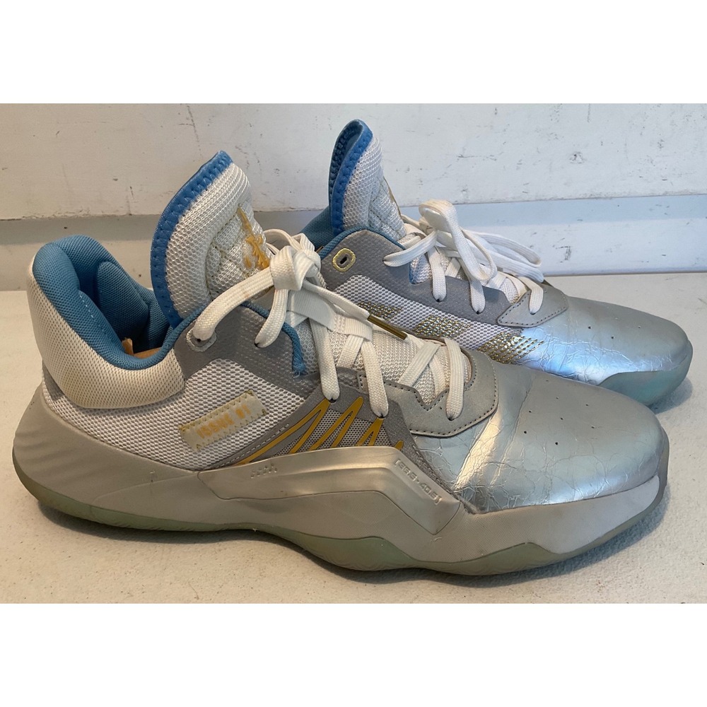 Adidas Don Issue 1 Metallic Silver Blue Gold Basketball Shoes FW3657 Mens 11